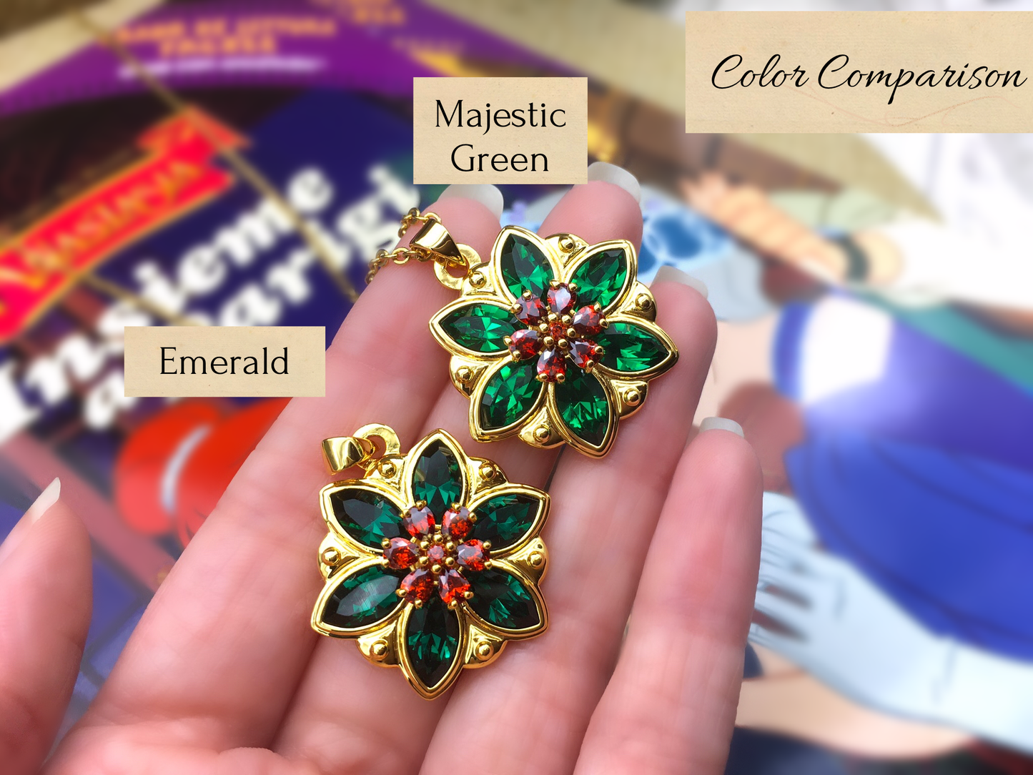 Collana Anastasia "Together in Paris" - Insieme a Parigi - Cristalli Majestic Green