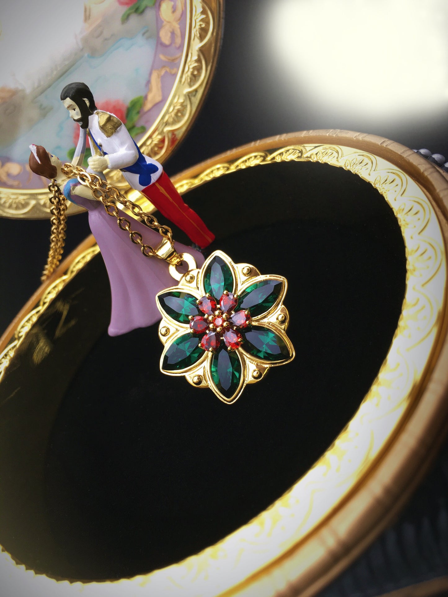 Collana Anastasia "Together in Paris" - Insieme a Parigi - Cristalli Emerald Verde Smeraldo