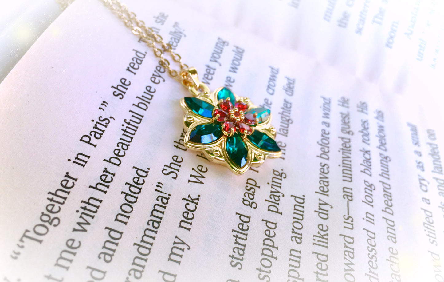 Collana Anastasia "Together in Paris" - Insieme a Parigi - Cristalli Emerald Verde Smeraldo