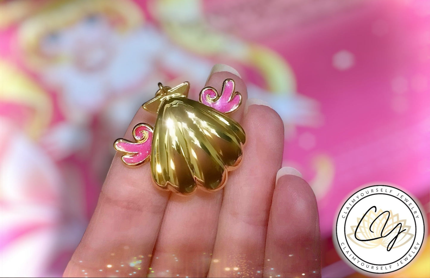 Collana Conchiglia Sirena Mermaid Locket Principessa Lucia Perla Rosa