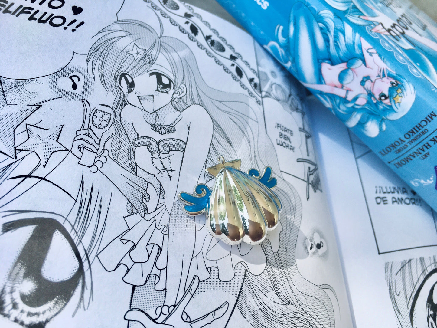 Collana Conchiglia Sirena Locket Principessa Hanon Perla Azzurra