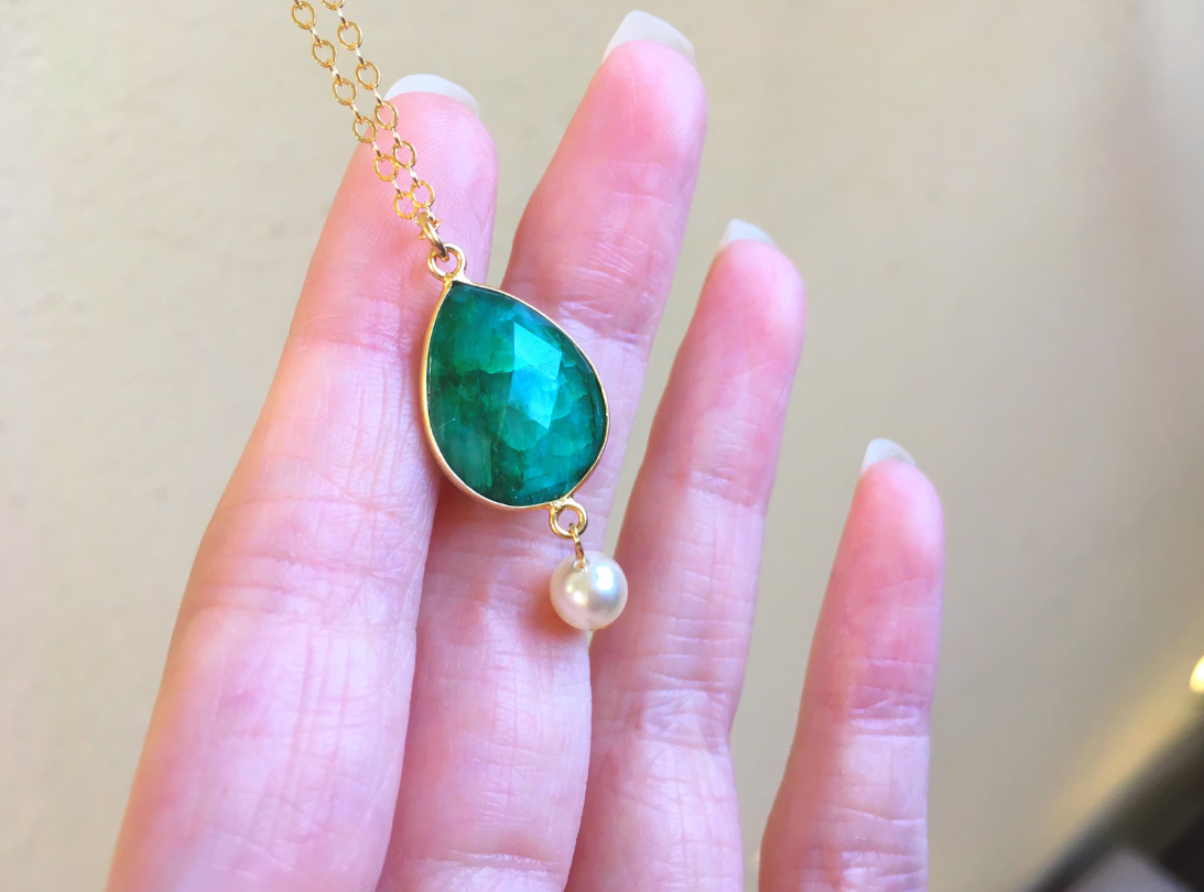 Collana Radice di Smeraldo o Radice di Rubino - 14k Gold Filled - Oro Riempito