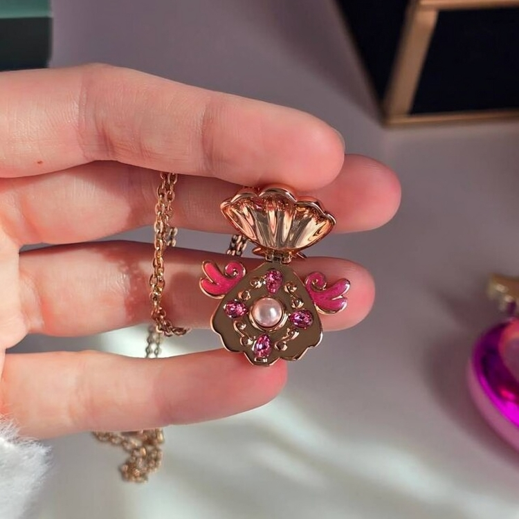 Collana Conchiglia Sirena Mermaid Melody Locket Medaglione Principessa Lucia Perla Rosa