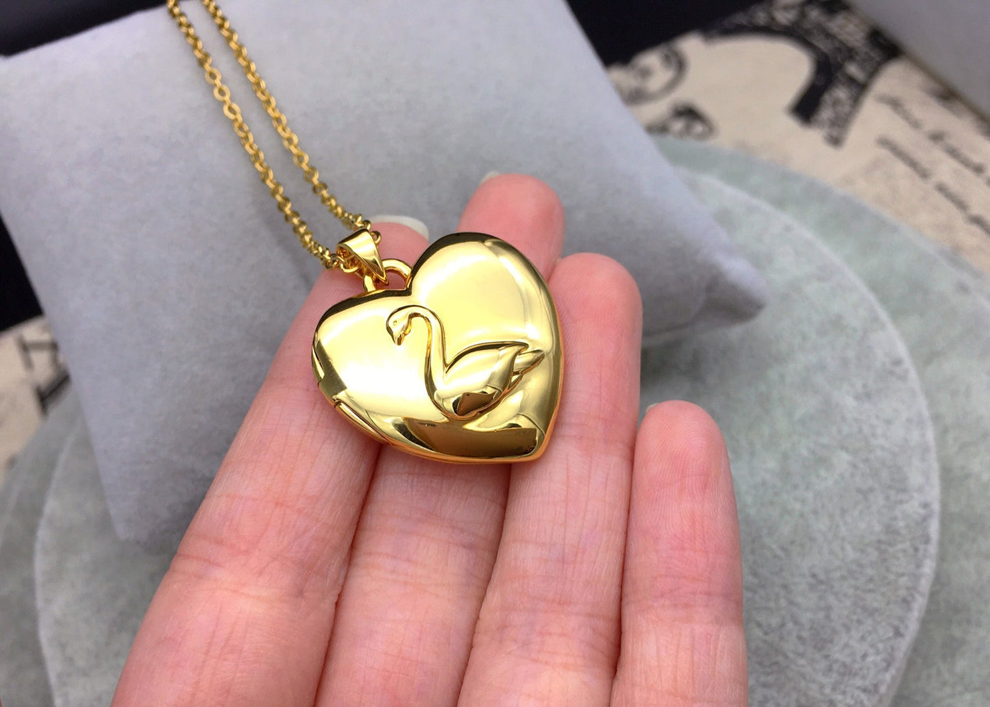 Collana Principessa Odette Ciondolo Cuore Apribile Cigno L'Incantesimo del Lago Locket Portafoto B- GRADE
