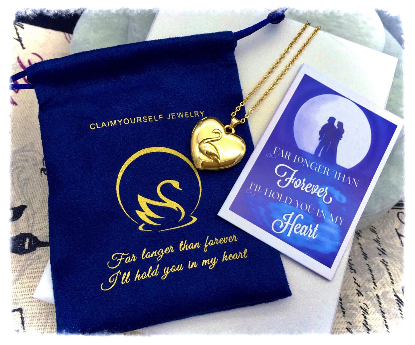 Collana Principessa Odette Ciondolo Cuore Apribile Cigno L'Incantesimo del Lago Locket Portafoto B- GRADE