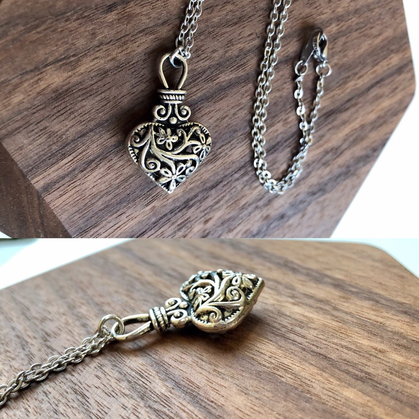 Collana Cuore Argento Antico Filigranato Caroline Forbes Vampire