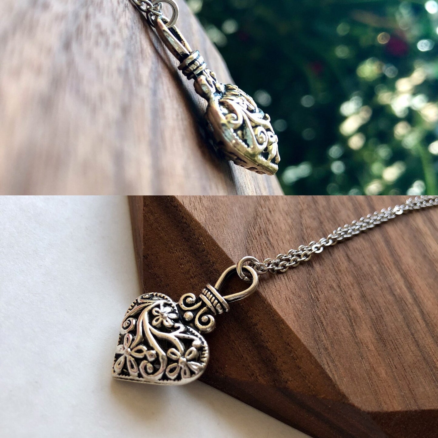 Collana Cuore Argento Antico Filigranato Caroline Forbes Vampire