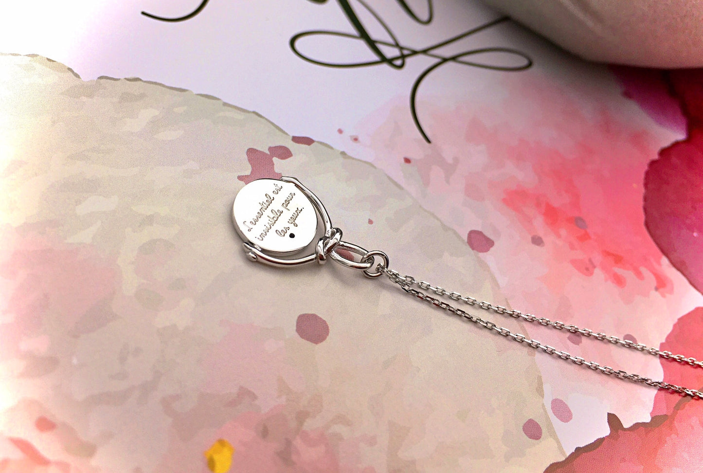 Collana Il Principe Argento Sterling 925 - Le Prince - Moneta - Citazione "L'essenziale è invisibile agli occhi"