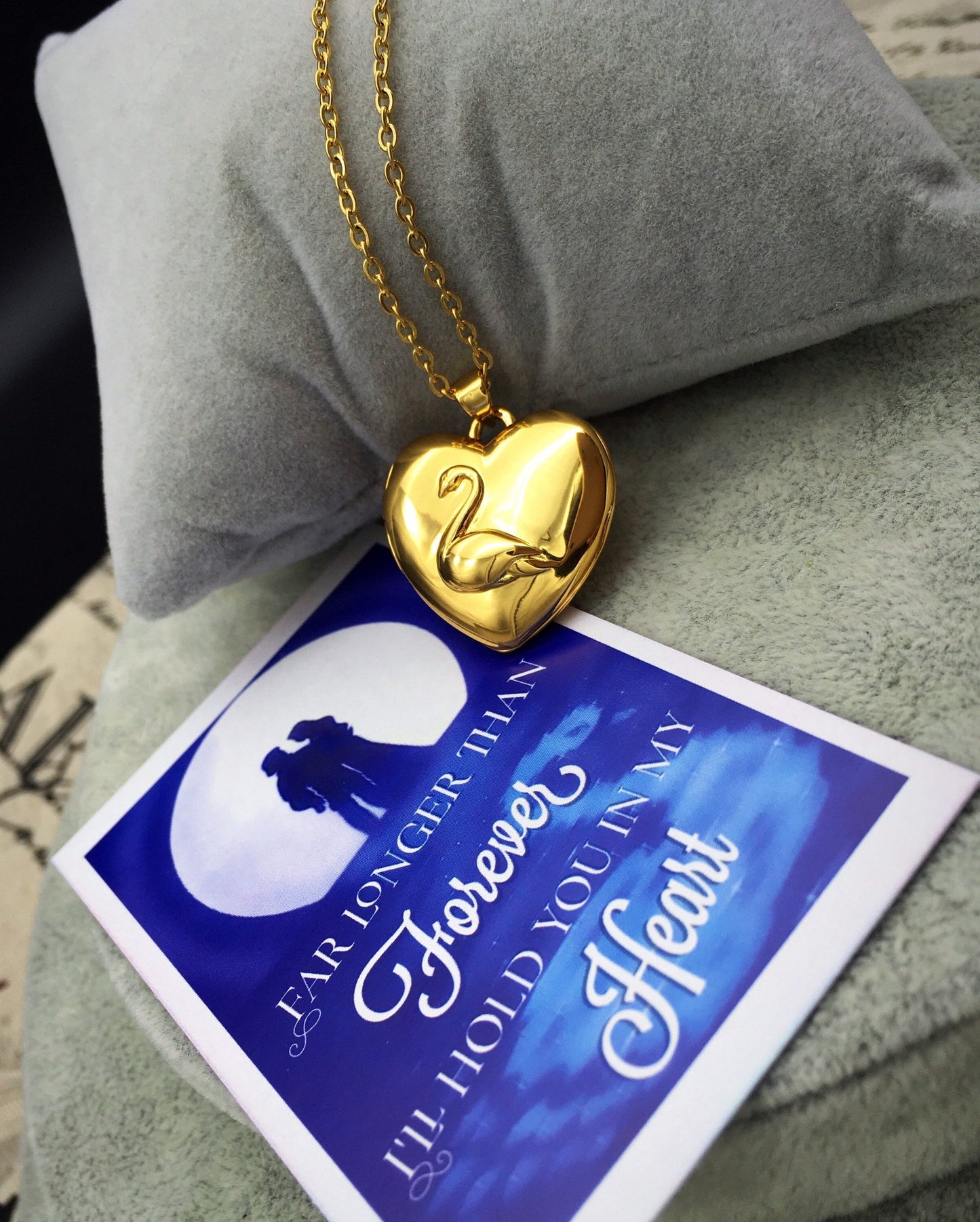 Collana Principessa Odette Ciondolo Cuore Apribile Cigno L'Incantesimo del Lago Locket Portafoto B- GRADE