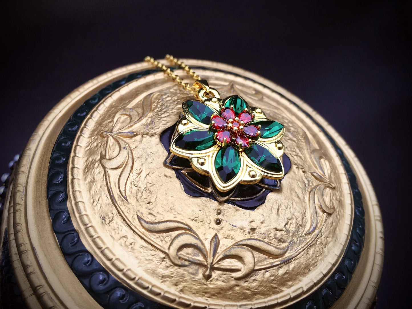 Collana Anastasia "Together in Paris" - Insieme a Parigi - Cristalli Emerald Verde Smeraldo