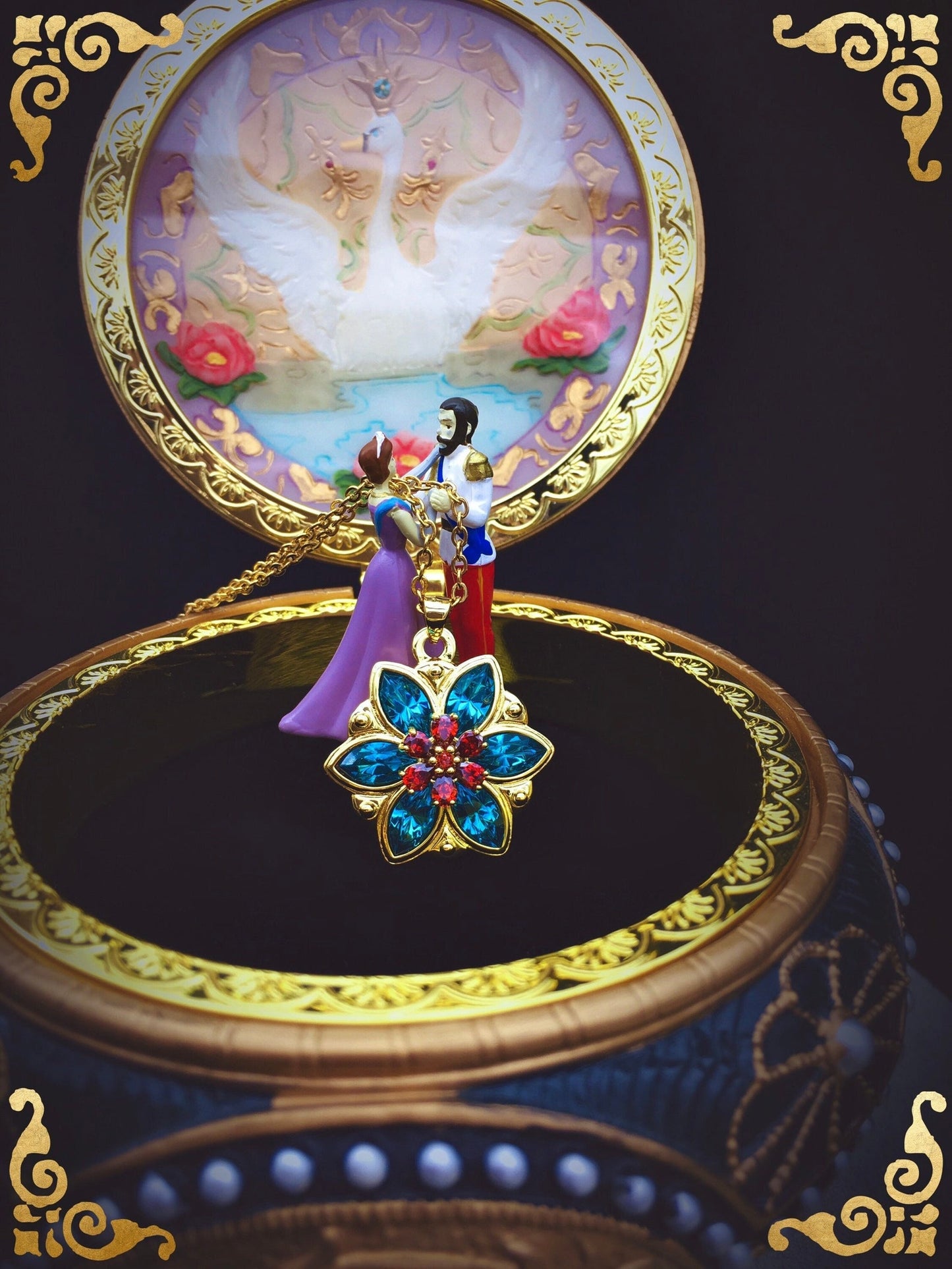 Collana Anastasia "Together in Paris" - Insieme a Parigi - Cristalli Blue Zircon