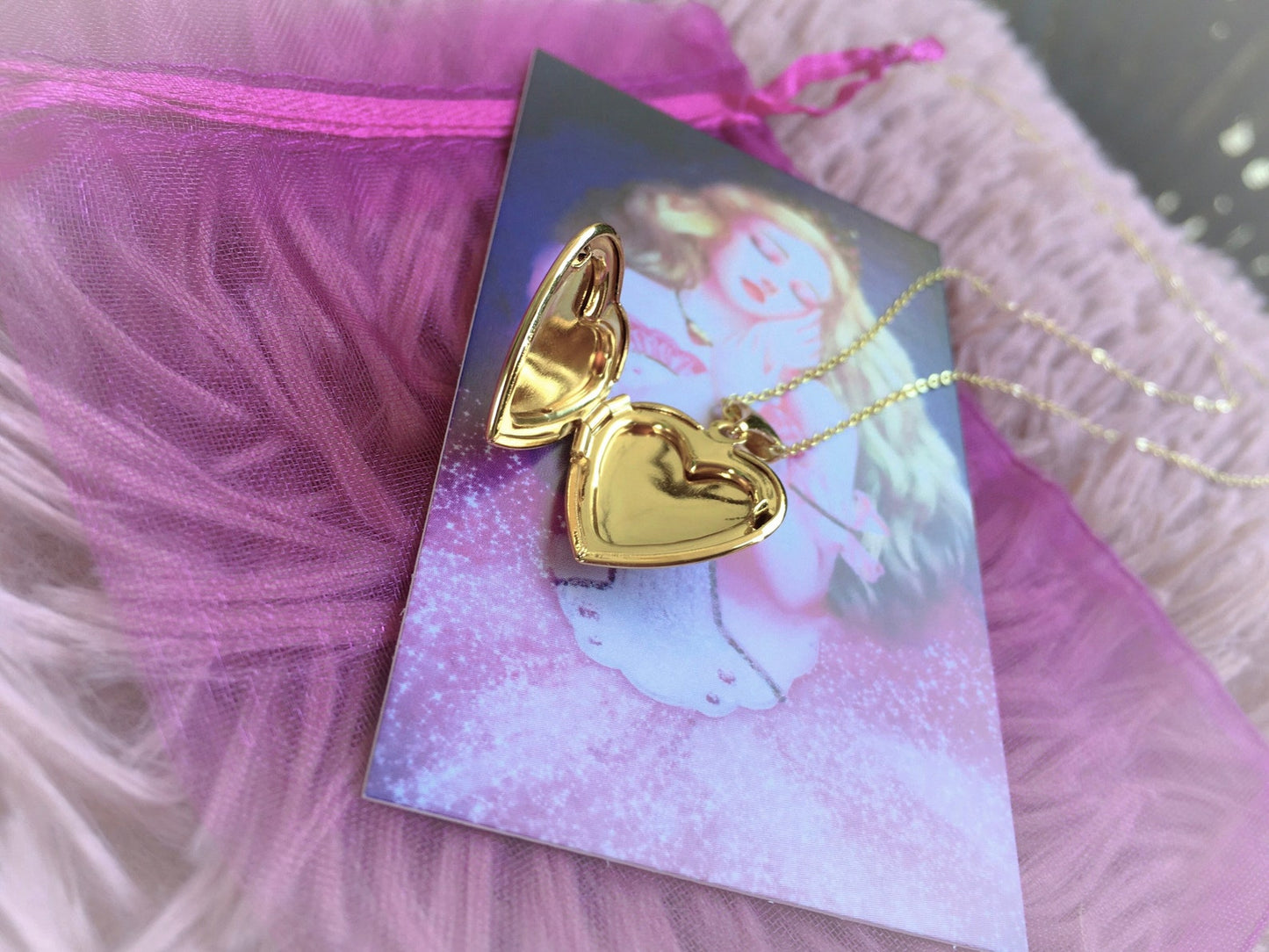 Collana Cuore Clara Lo Schiaccianoci Principessa Fata Confetto Medaglione portafoto locket apribile