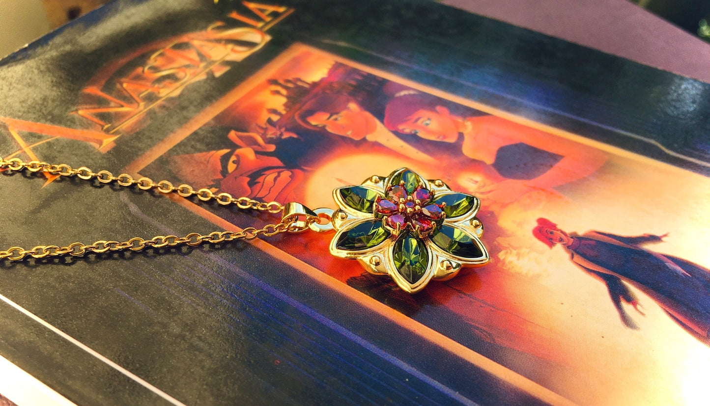 Collana Anastasia "Together in Paris" - Insieme a Parigi - Cristalli Verde Olivine