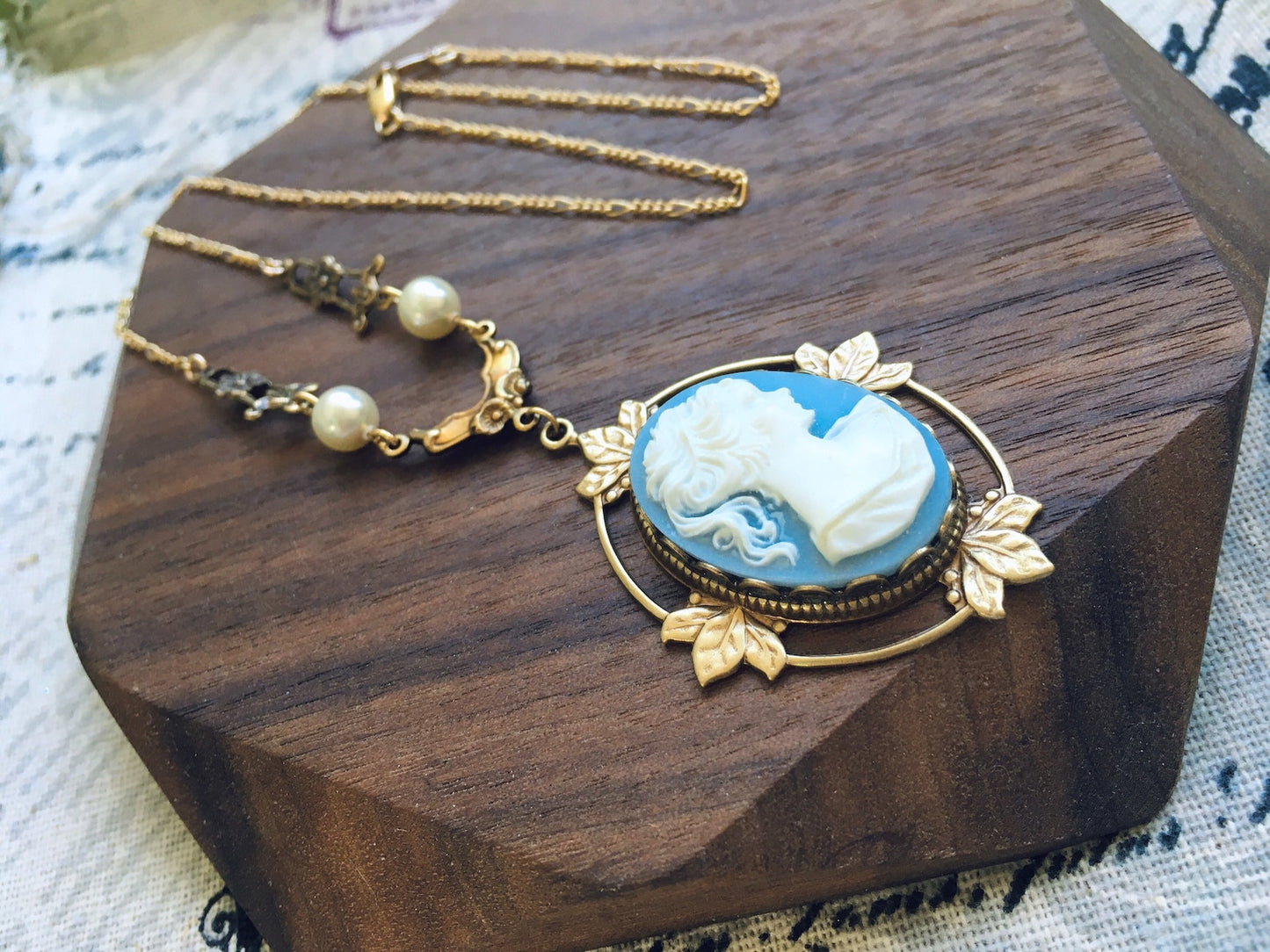 Collana Vampire Katherine Pierce Cameo Azzurro Design #1