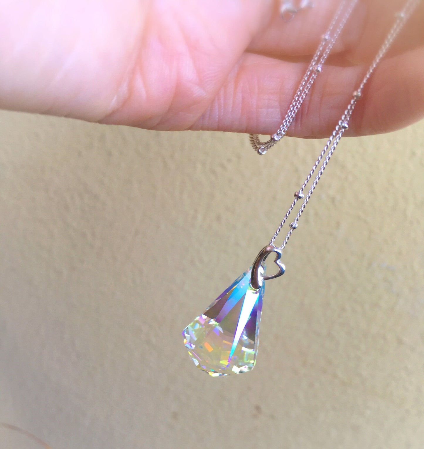 Sailor Moon Necklace Illusionary Silver Crystal in 925 Sterling Silver Princess Serenity - Medium Version