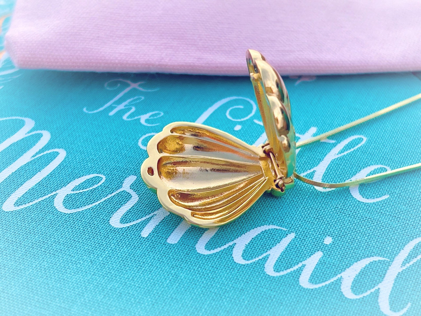 Collana Melody Ciondolo Conchiglia Sirena Locket Medaglione Apribile