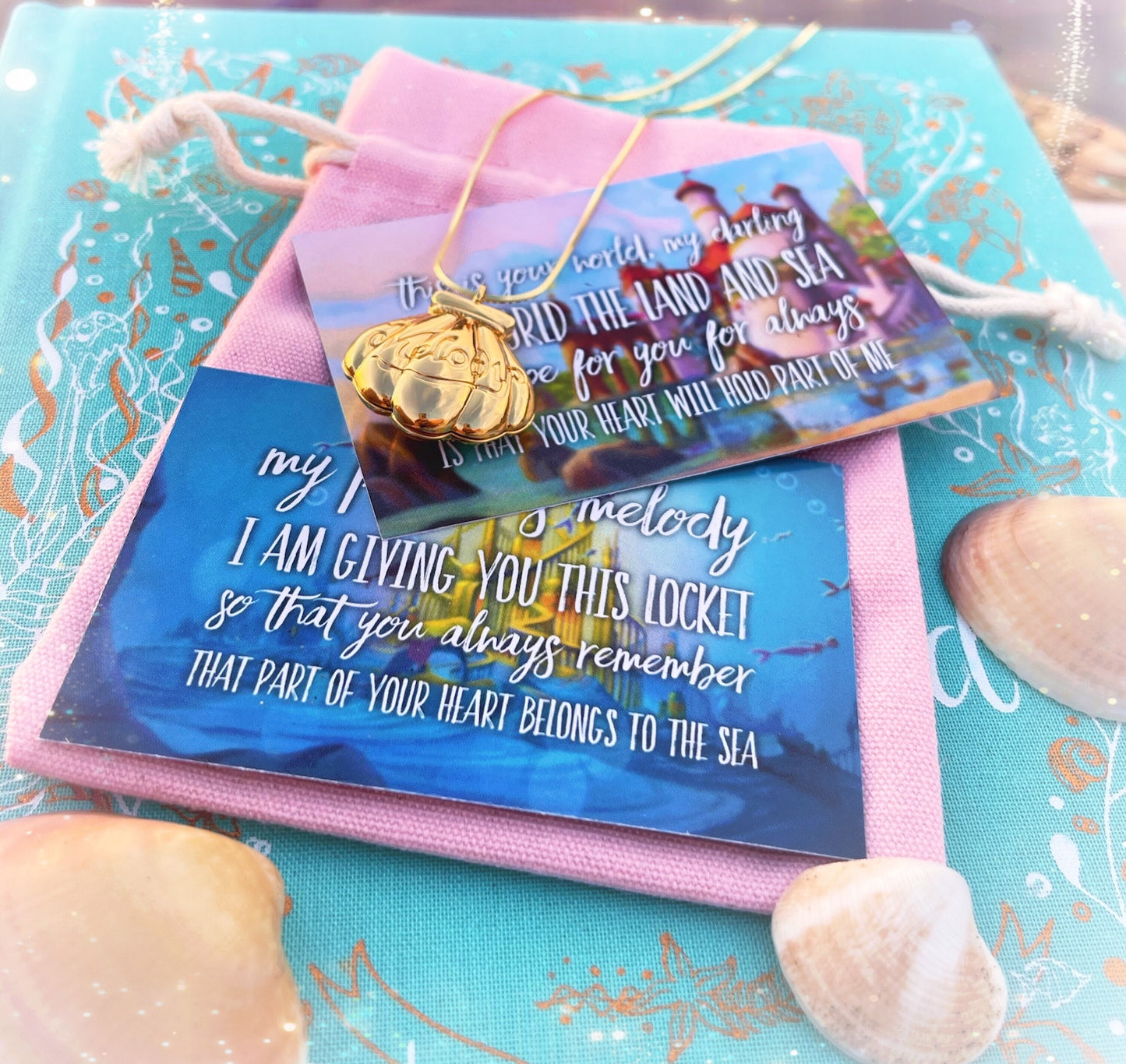 Collana Melody Ciondolo Conchiglia Sirena Locket Medaglione Apribile