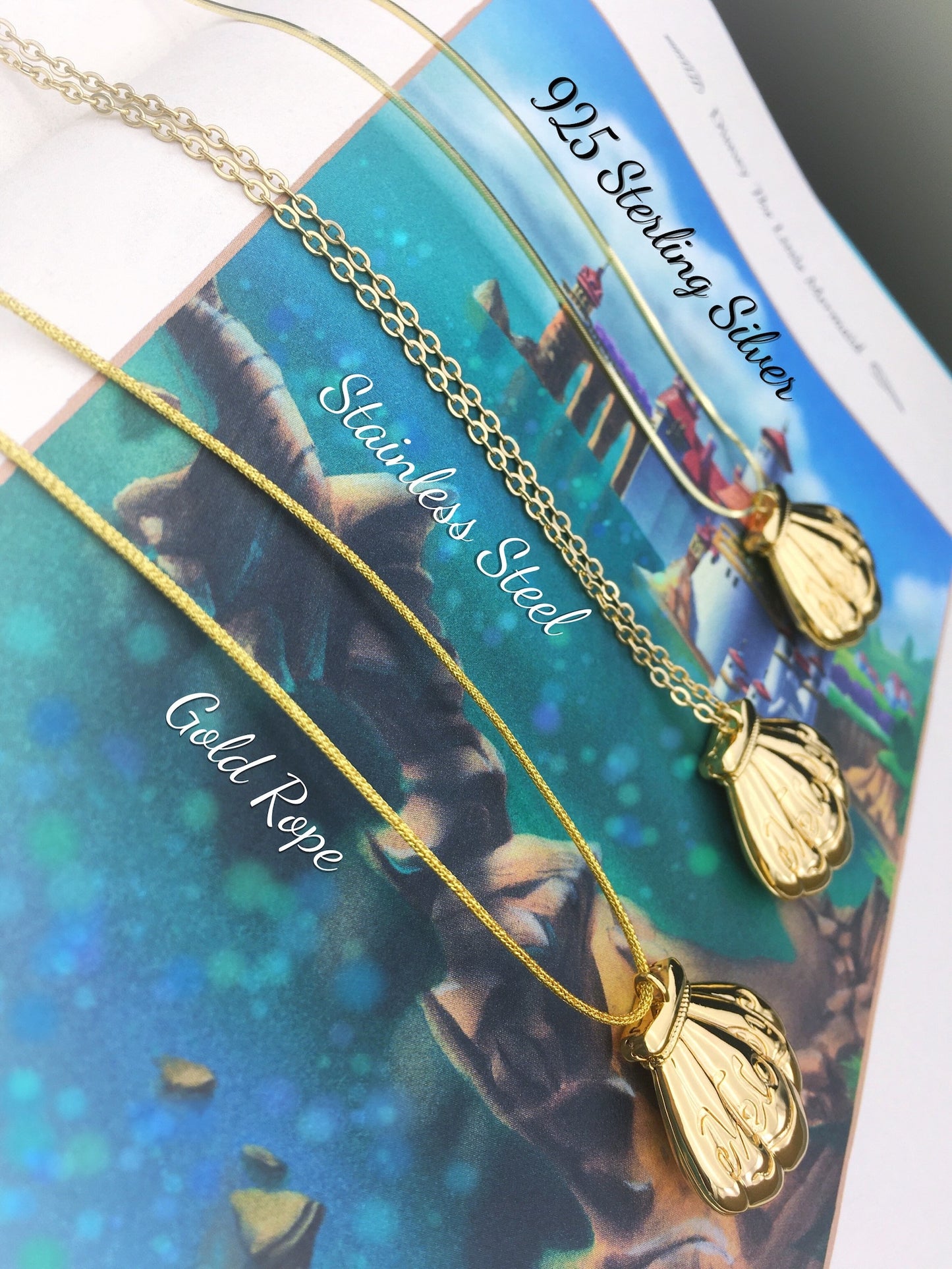Collana Melody Ciondolo Conchiglia Sirena Locket Medaglione Apribile