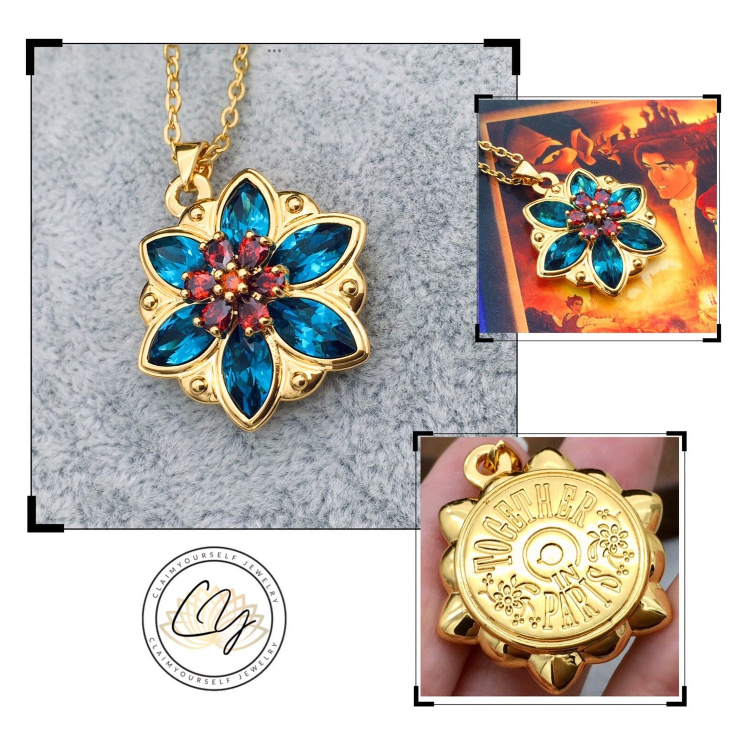Collana Anastasia "Together in Paris" - Insieme a Parigi - Cristalli Blu Indicolite
