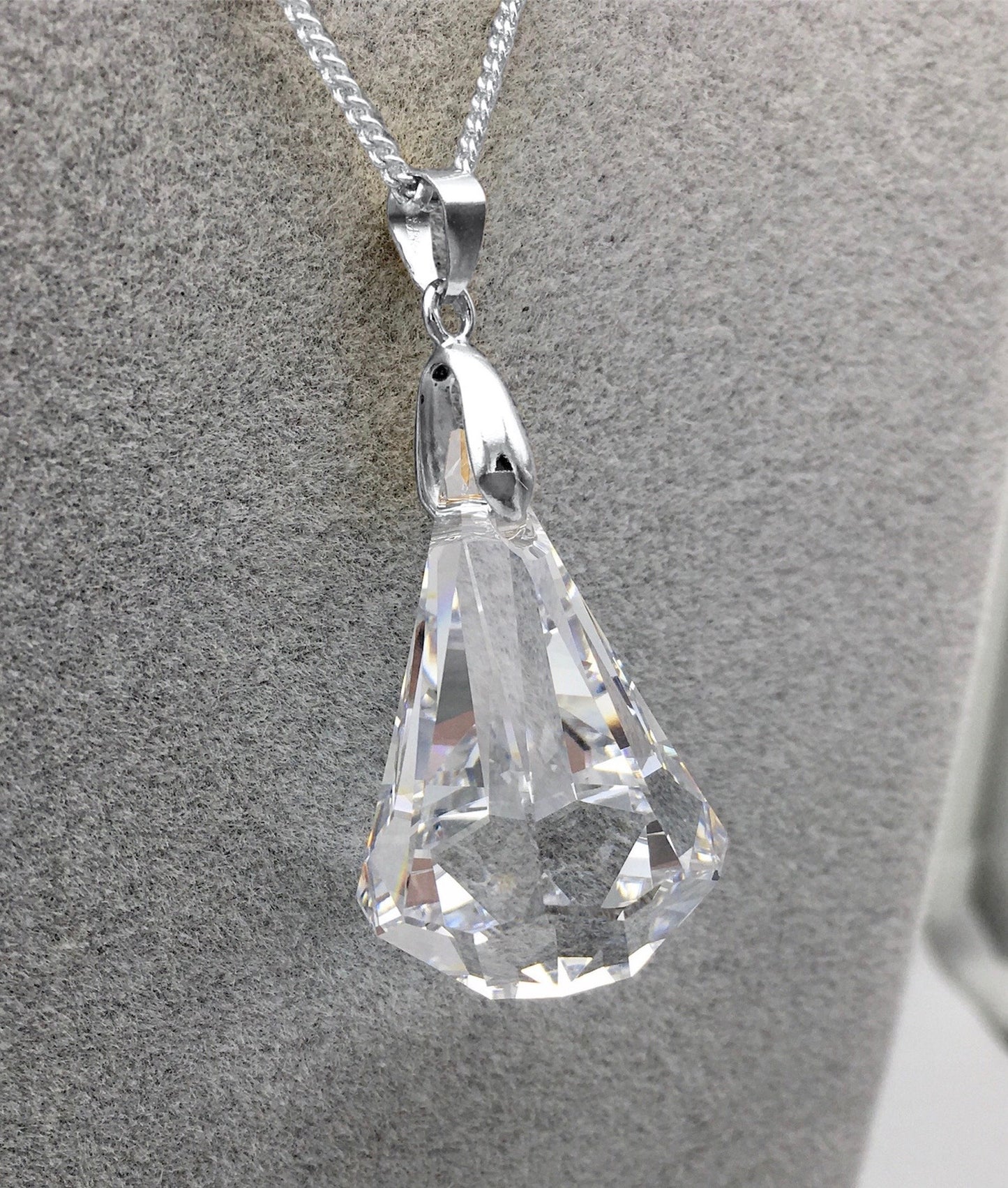Sailor Moon Necklace Illusionary Silver Crystal in 925 Sterling Silver Princess Serenity - Large Version