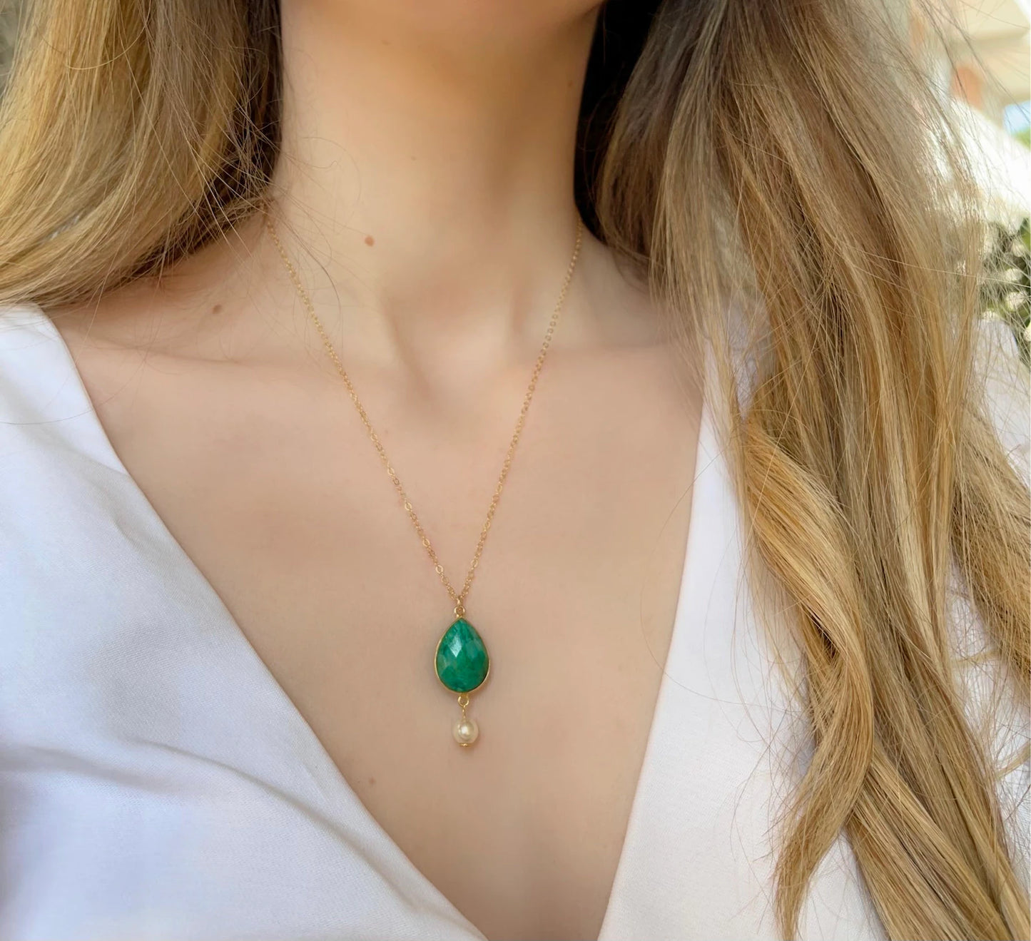 Collana Radice di Smeraldo o Radice di Rubino - 14k Gold Filled - Oro Riempito