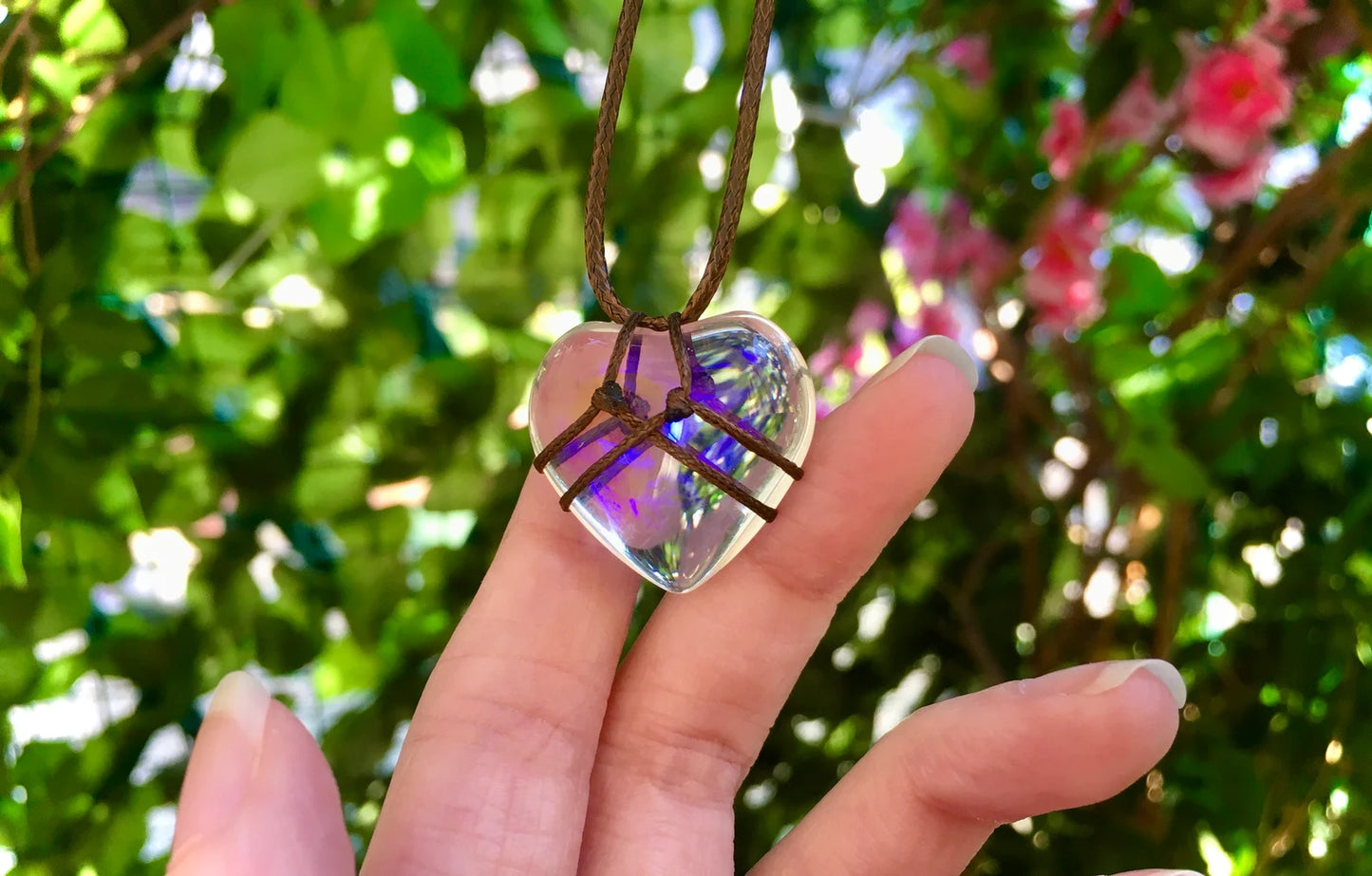 Collana Cuore Diamond Castle - Regalo Amicizia - Castello Diamanti - Pendente in Vetro