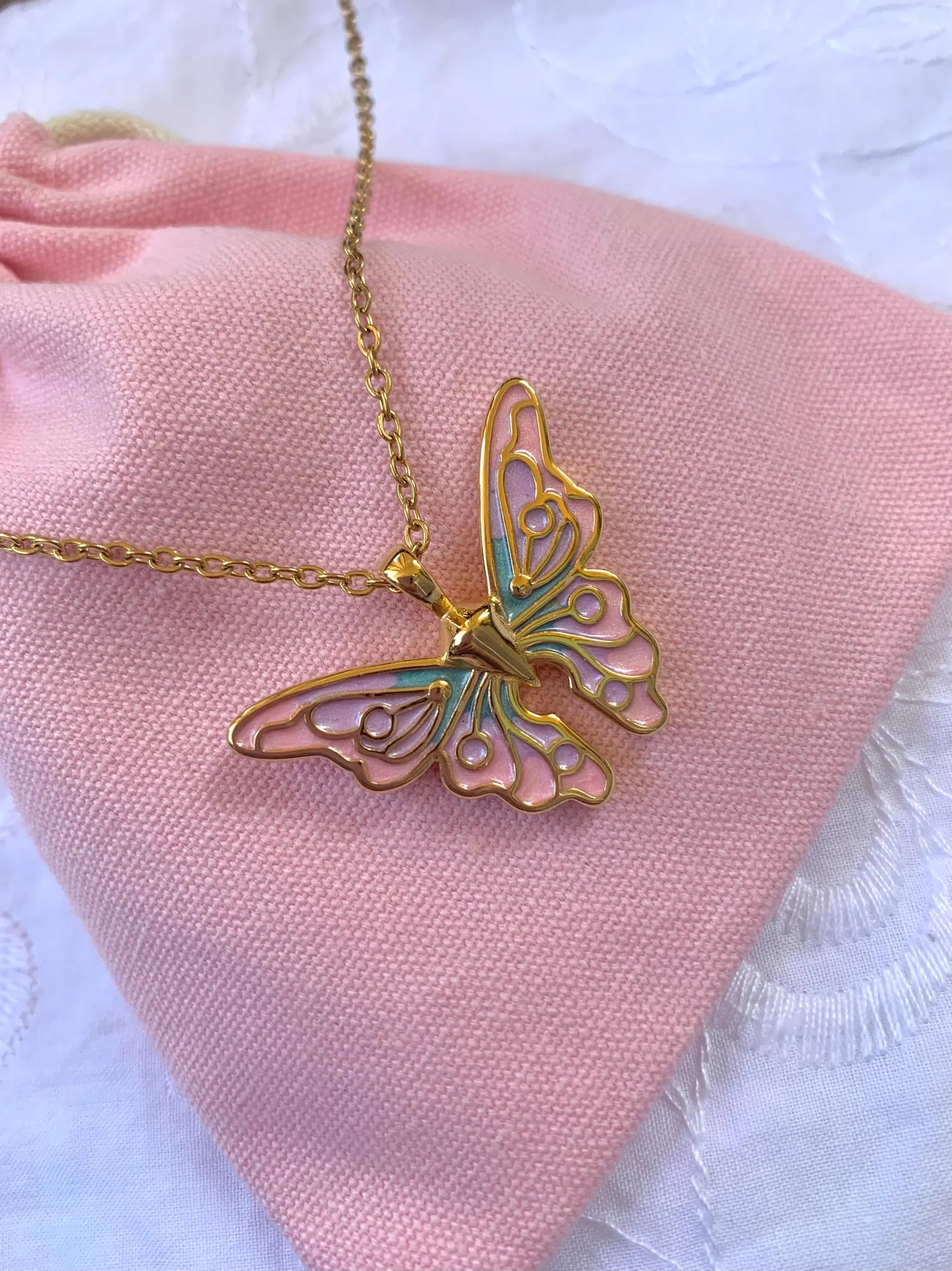 Set Collana Farfalla Fairytopia Elina Mariposa Fata - 5 Perle Magiche Sirena Mermaidia