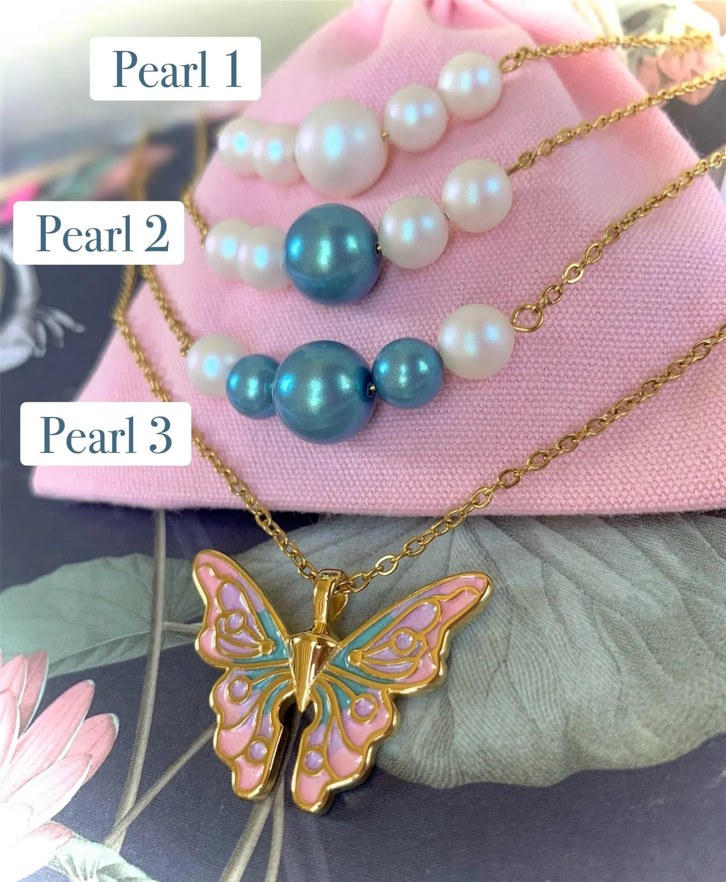 Set Collana Farfalla Fairytopia Elina Mariposa Fata - 5 Perle Magiche Sirena Mermaidia