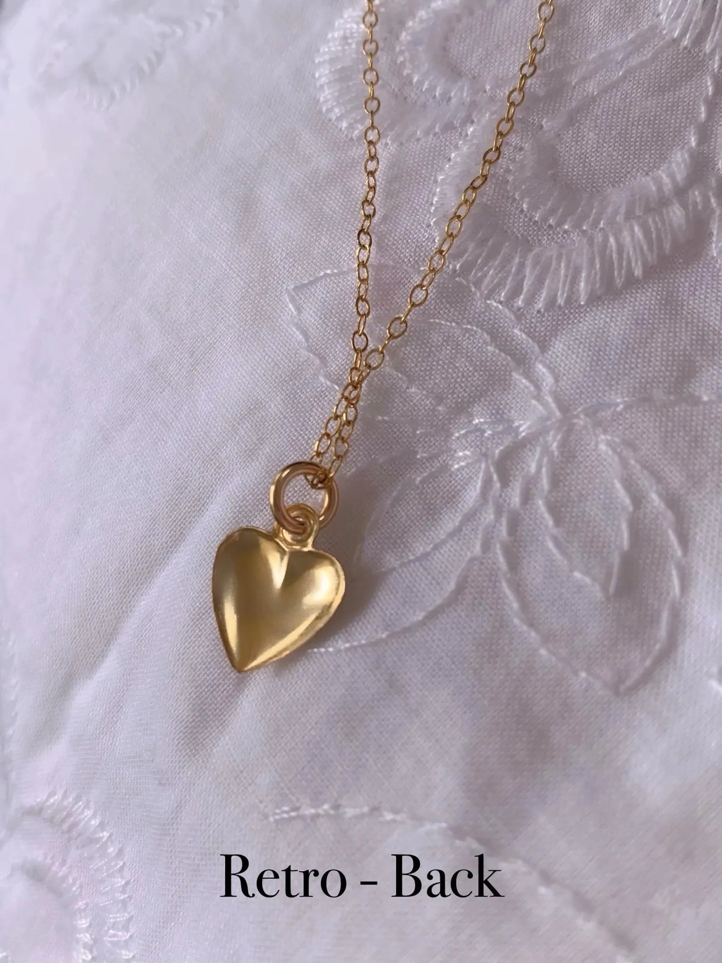 Collana 14k Gold Filled Mini Ciondolo Cuore con Incisione Iniziali - Oro Riempito