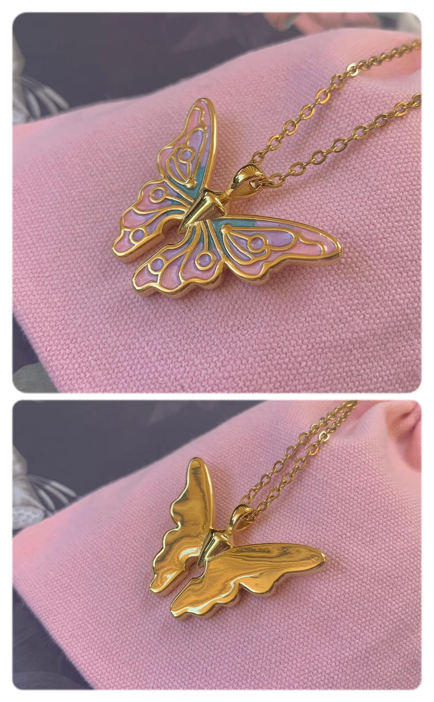Set Collana Farfalla Fairytopia Elina Mariposa Fata - 5 Perle Magiche Sirena Mermaidia