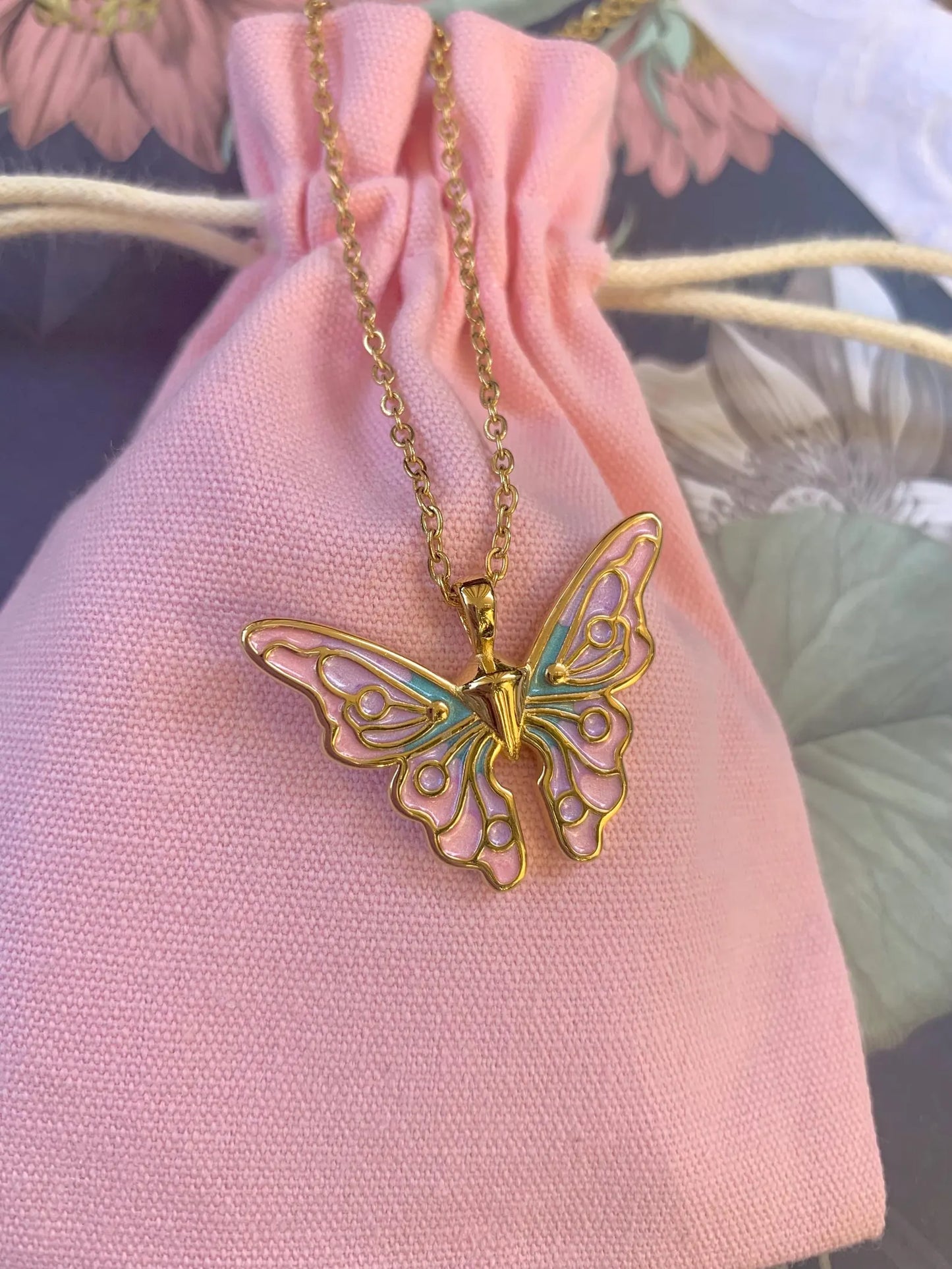 Set Collana Farfalla Fairytopia Elina Mariposa Fata - 5 Perle Magiche Sirena Mermaidia