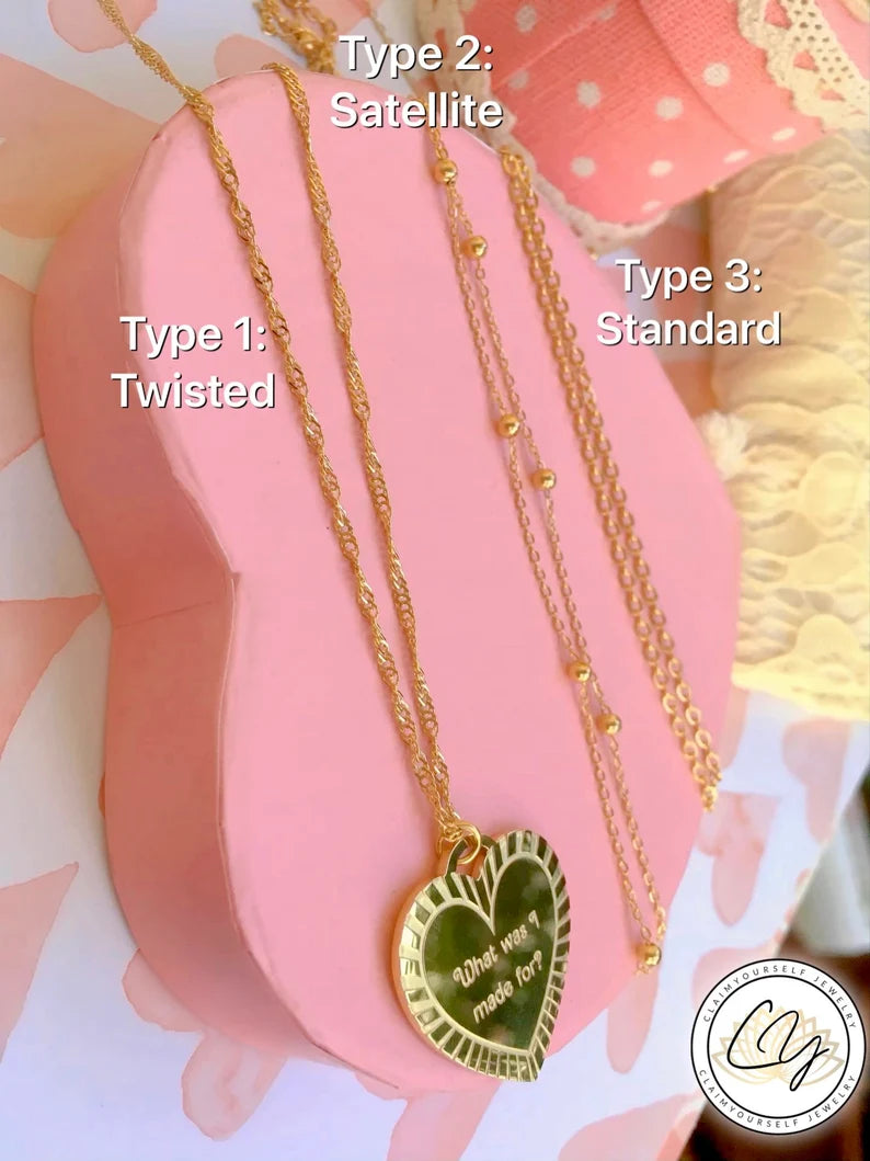 Collana Cuore Margot "What was I made for?" - Radiant Heart Necklace with Quote