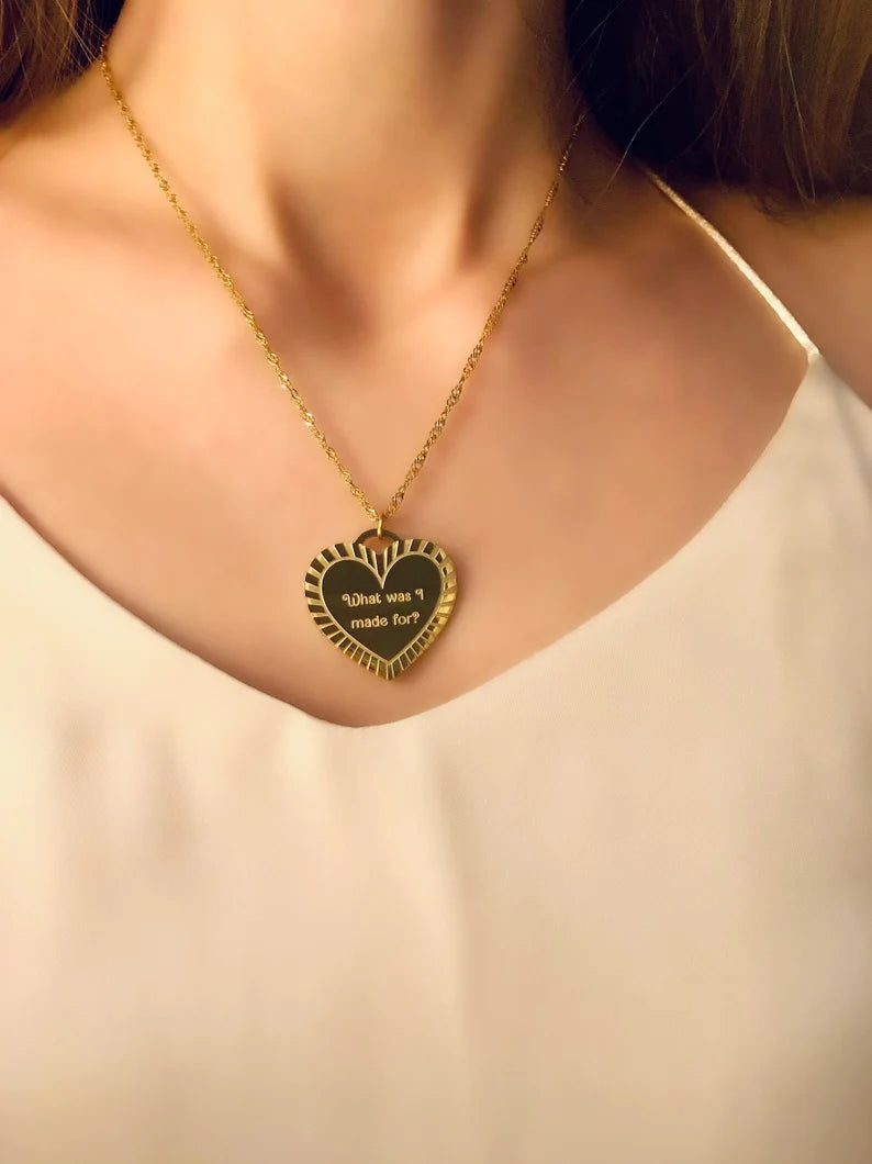 Collana Cuore Margot "What was I made for?" - Radiant Heart Necklace with Quote