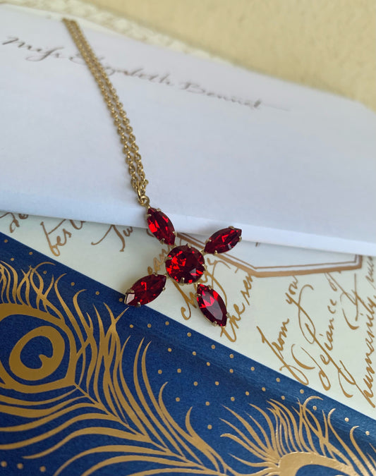Elizabeth Bennet Collana Croce e Cristalli - Orgoglio e Pregiudizio - Gioielli Letterari - Edwardian Regency Style - Jane Austen