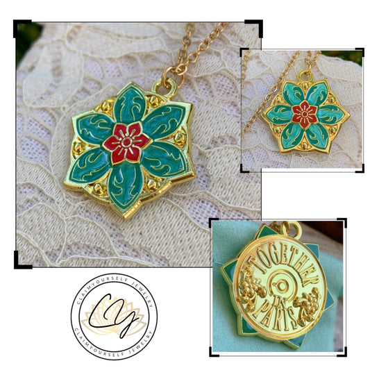 Collana Anastasia Together in Paris - Insieme a Parigi - Ciondolo Fiore Smaltato - Versione 2