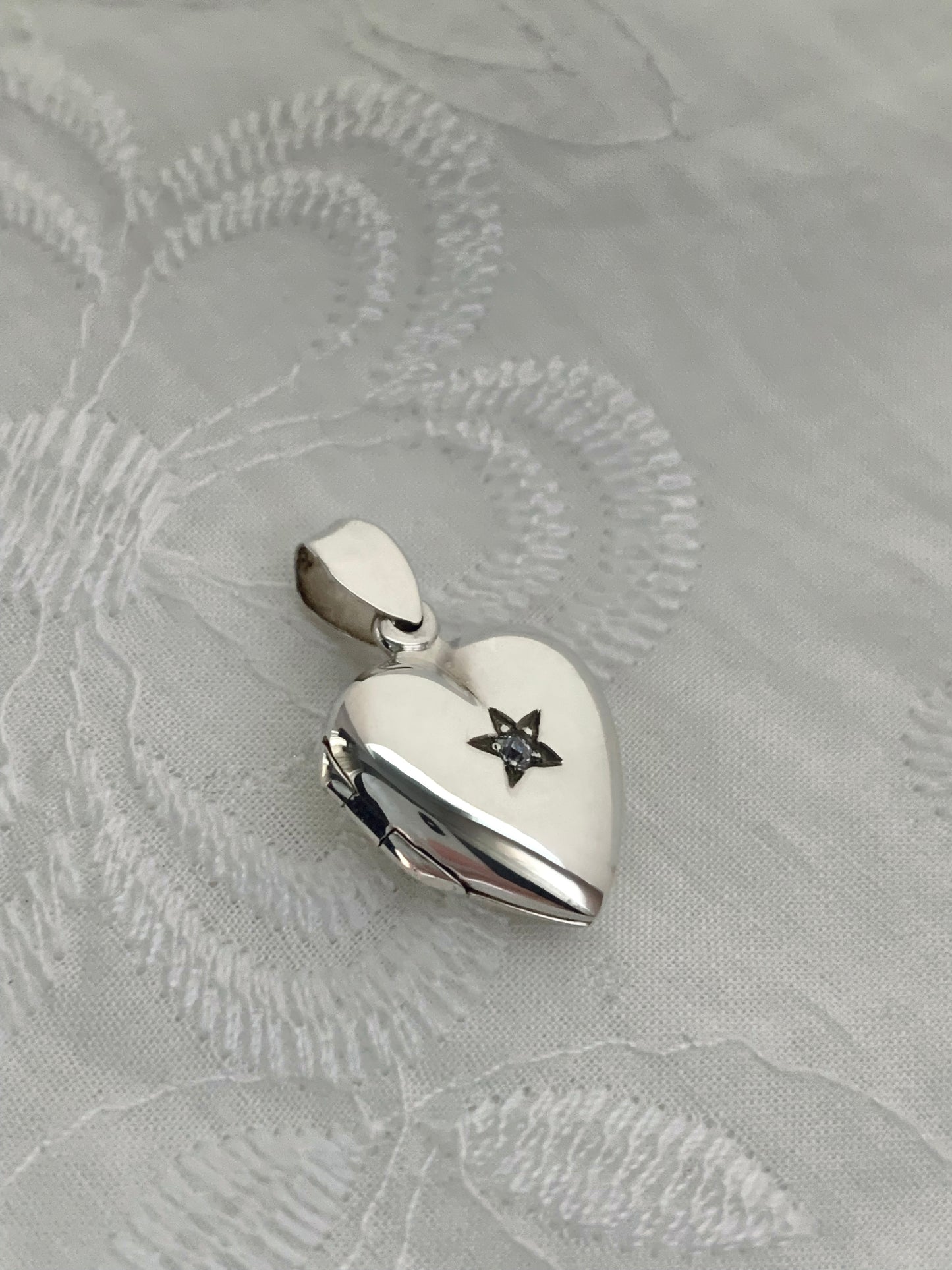 Ciondolo Cuore Portafoto Argento Sterling 925 e Cubic Zirconia - Incisione Personalizzata - Idea Regalo - Collana Amore
