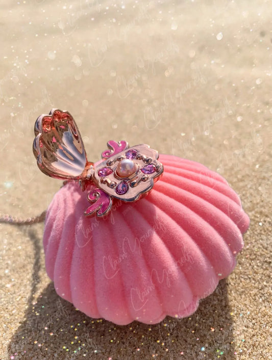 Collana Conchiglia Sirena Mermaid Melody Locket Medaglione Principessa Lucia Perla Rosa