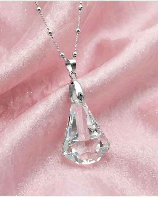 Sailor Moon Necklace Illusionary Silver Crystal in 925 Sterling Silver Princess Serenity - Large Version