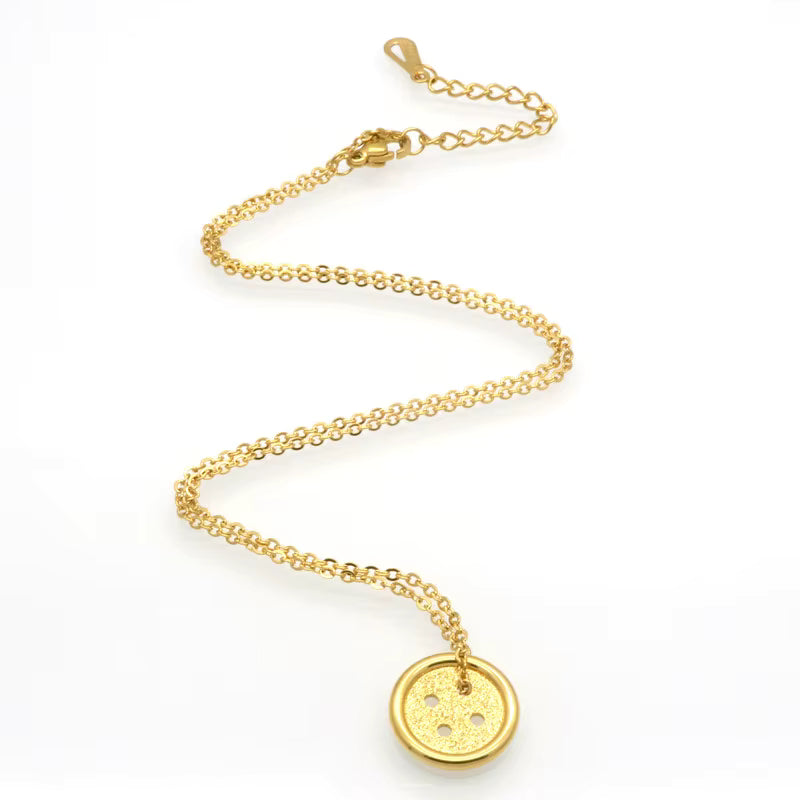 Collana KDrama - Lucky Button - Bottone Portafortuna - Korean Drama Acciaio Inossidabile