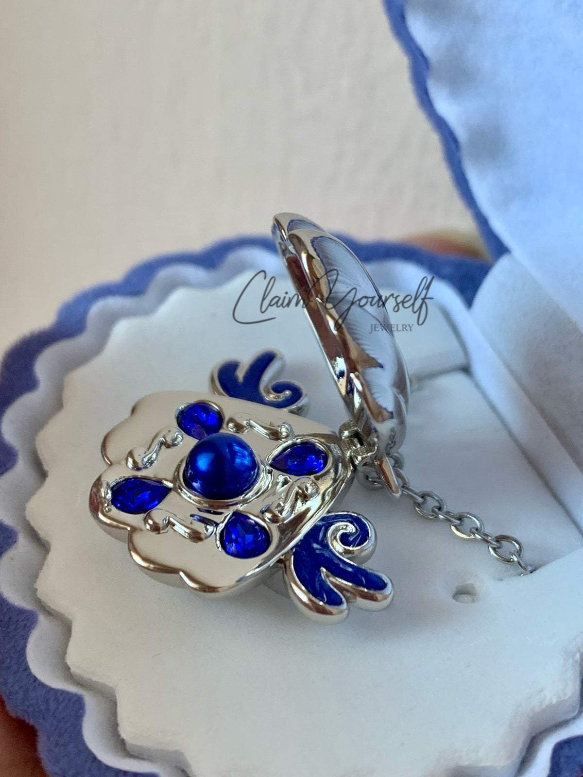 Collana Conchiglia Sirena Mermaid Melody Locket Medaglione Principessa Noel Perla Indaco