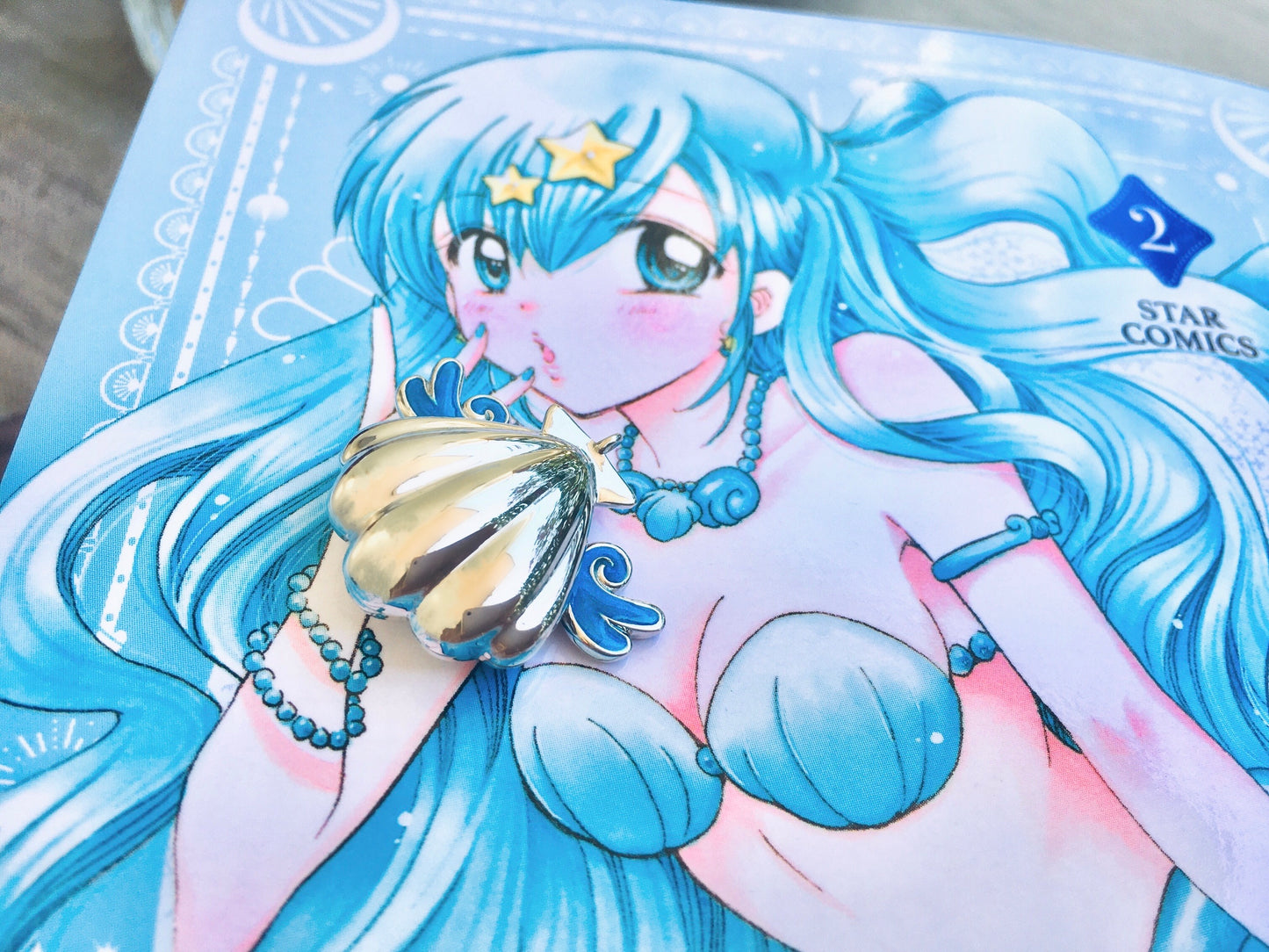 Mermaid Shell Locket Princess Hanon Aqua Pearl Necklace 