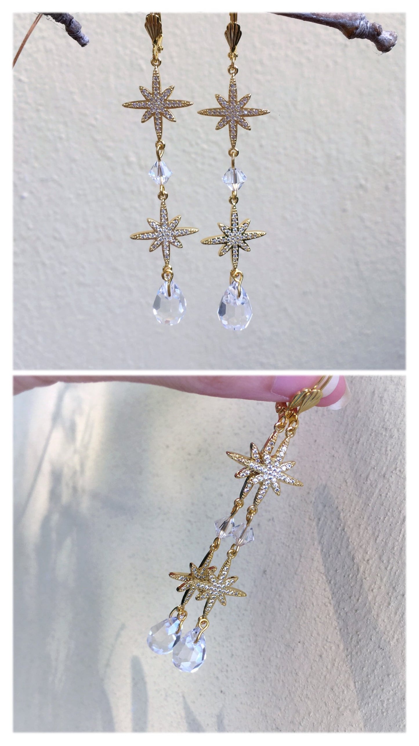 Christine Phantom of the Opera Earrings - North Star with Preciosa crystals - Think of me