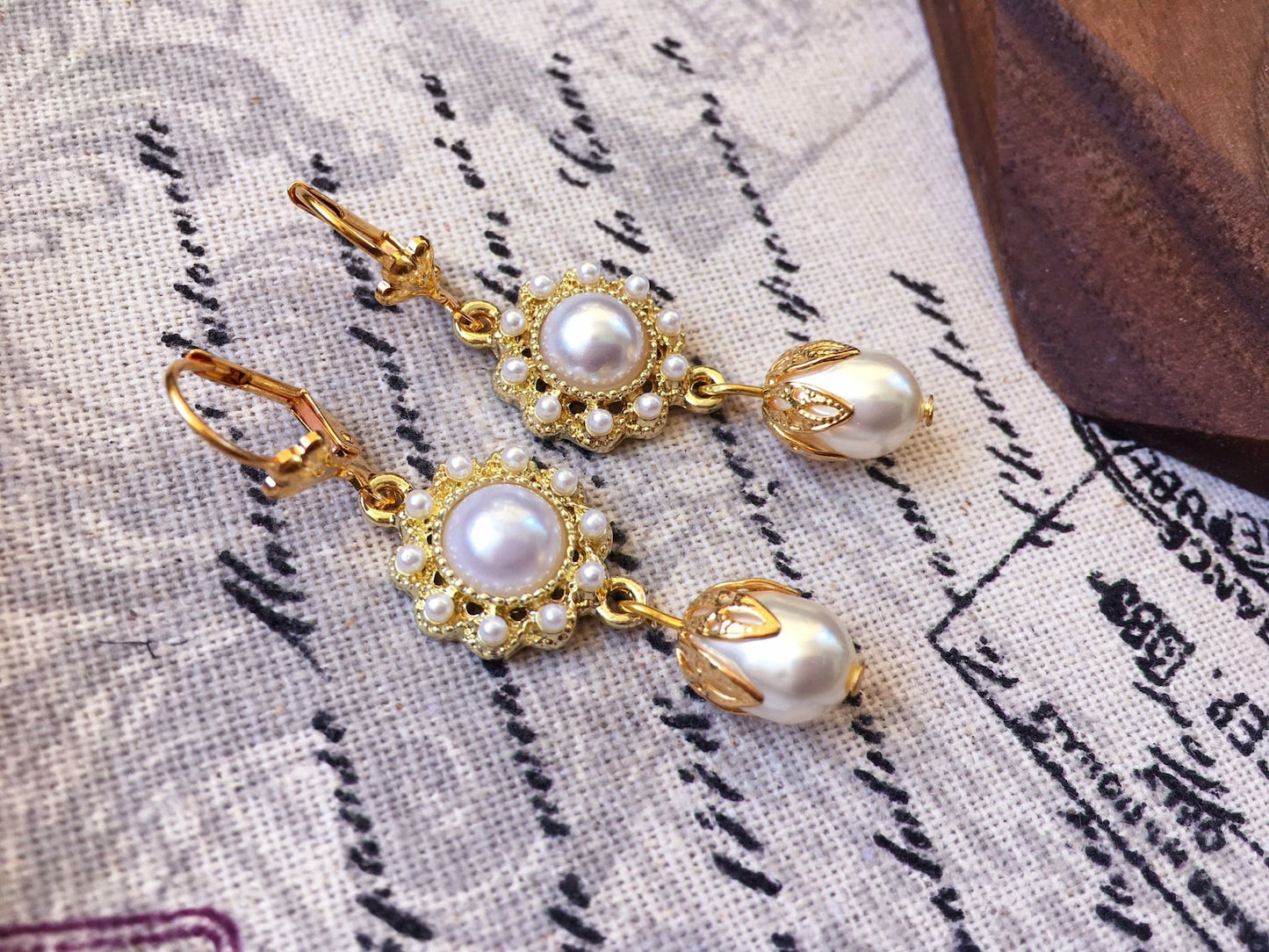 Katherine Pierce Anno 1864 Vampire Design #2 Pearl Earrings