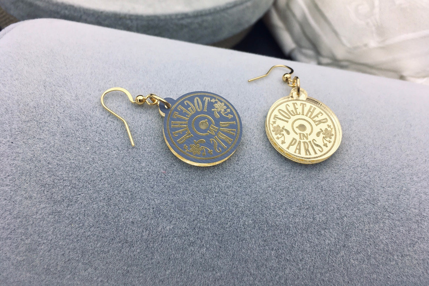 Anastasia Mirror Earrings Together in Paris - Together in Paris - Golden Laser Cut Acrylic