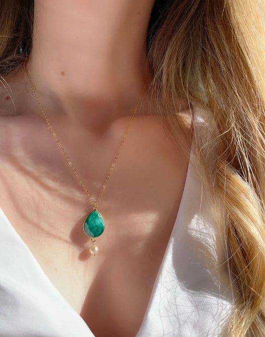 Collana Radice di Smeraldo o Radice di Rubino - 14k Gold Filled - Oro Riempito