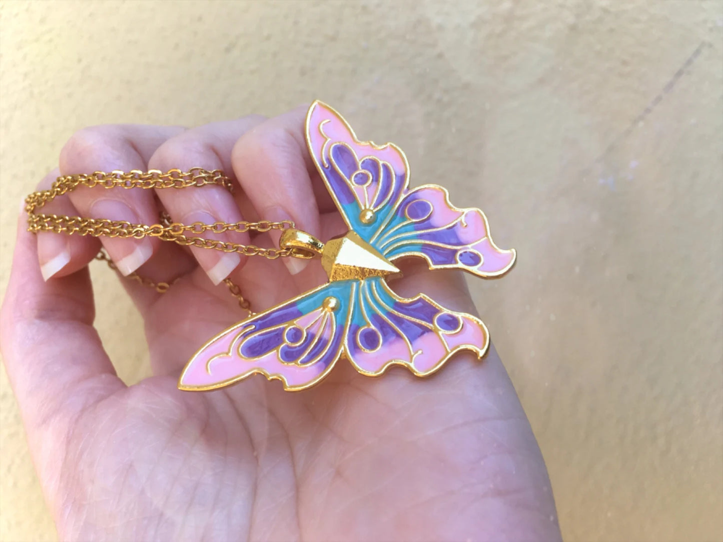 Fairytopia Elina Mariposa Fairy Butterfly Necklace - Large Version