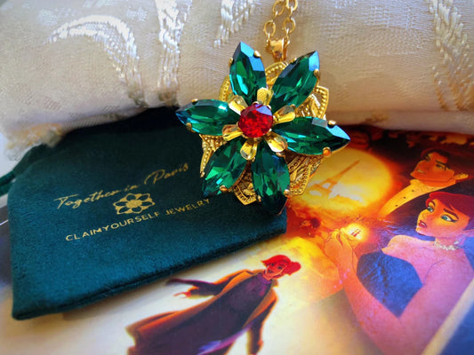 Collana Anastasia "Together in Paris" - Insieme a Parigi - Cristalli "Emerald" Verde Smeraldo Preciosa® Deluxe