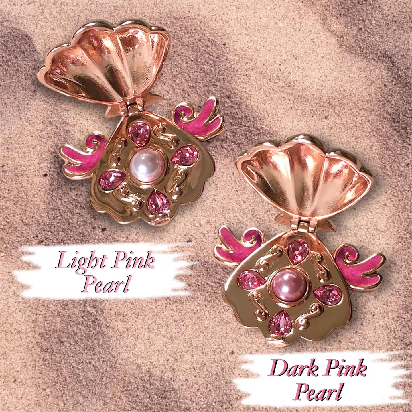 Collana Conchiglia Sirena Mermaid Melody Locket Medaglione Principessa Lucia Perla Rosa