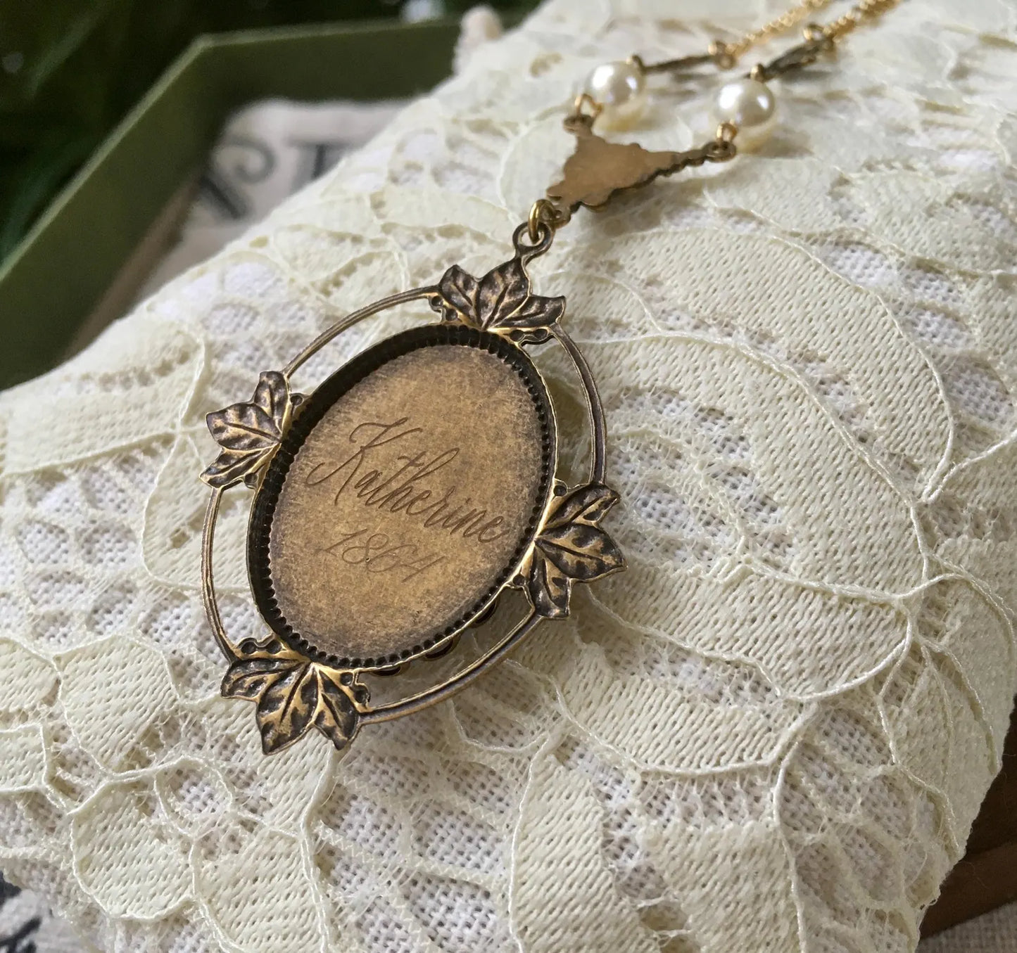 Collana Vampire Katherine Pierce Cameo Azzurro Design #3