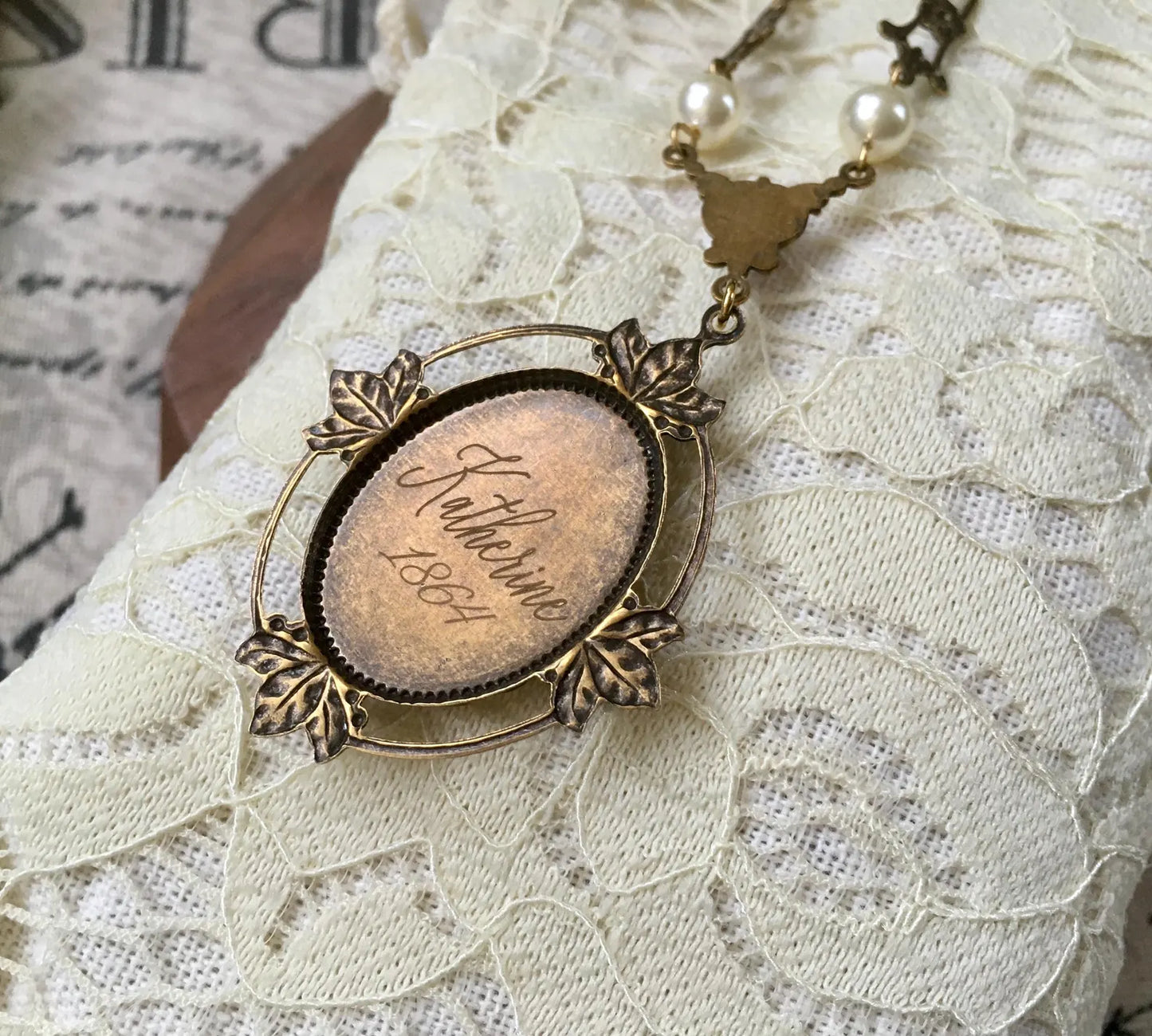 Collana Vampire Katherine Pierce Cameo Azzurro Design #3